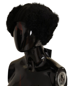Dolce & Gabbana Black Cashmere Fur Women Beanie Women Hat Dolce & Gabbana 