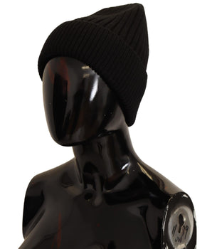 Dolce & Gabbana Black Wool Knit Women Winter Hat Dolce & Gabbana 