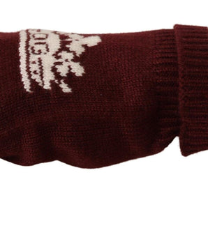 Dolce & Gabbana Elegant Red Cashmere Gloves with Crown Motif Dolce & Gabbana 