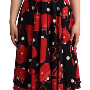 Dolce & Gabbana Sicilian Bag Print Sleeveless Midi Dress