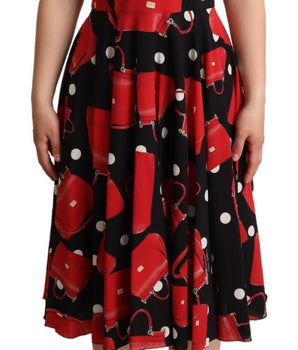 Dolce & Gabbana Sicilian Bag Print Sleeveless Midi Dress Dolce & Gabbana 