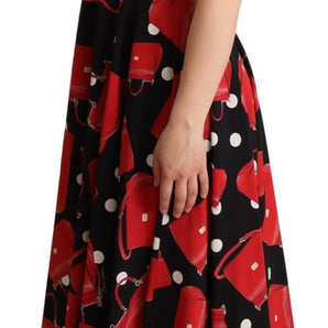 Dolce &amp; Gabbana Sicilian Bag Print Sleeveless Midi Dress