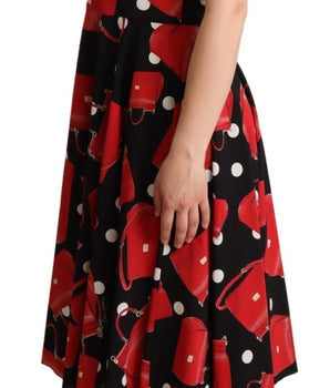 Dolce & Gabbana Sicilian Bag Print Sleeveless Midi Dress Dolce & Gabbana 