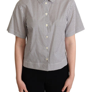 Dolce &amp; Gabbana Elegant Polka Dot Cotton Polo Top