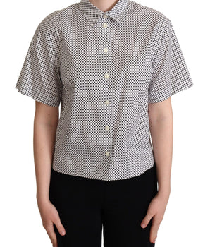 Dolce & Gabbana Black Polka Dot Collared Shirt White Dolce & Gabbana 