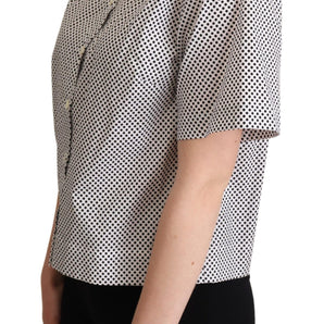 Dolce &amp; Gabbana Elegant Polka Dot Cotton Polo Top