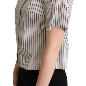 Dolce &amp; Gabbana Chic Monochrome Striped Polo Shirt