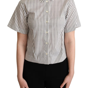 Dolce &amp; Gabbana Chic Monochrome Striped Polo Shirt