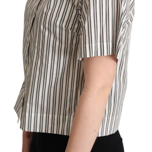 Dolce & Gabbana Elegant Striped Cotton Polo Top