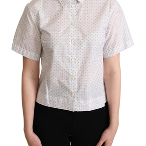 Dolce &amp; Gabbana Elegant Polka Dot Cotton Polo Top