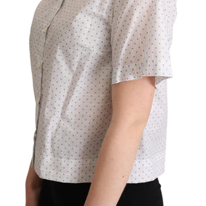 Dolce &amp; Gabbana Elegant Polka Dot Cotton Polo Top