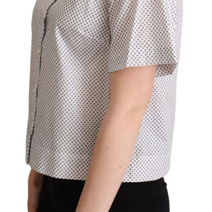 Dolce &amp; Gabbana Chic Gray Polka Dot Short Sleeve Polo