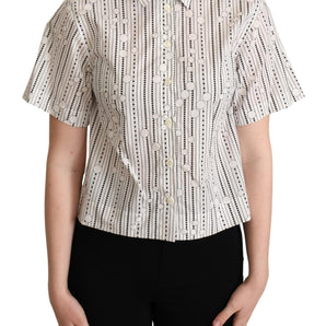 Dolce & Gabbana Geometric Elegance Collared Polo Top