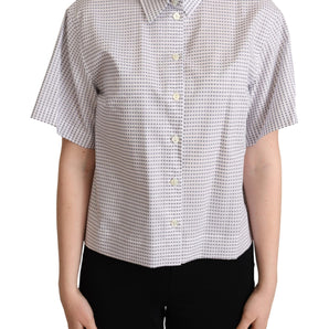 Dolce & Gabbana Elegant Polka Dots Collared Polo Top