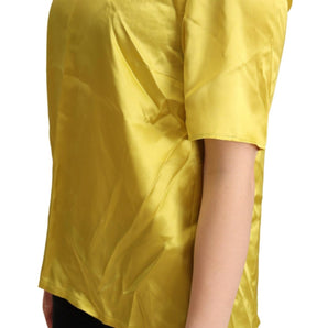 Dolce &amp; Gabbana Blusa De Manga Corta De Seda Elegante - Amarillo