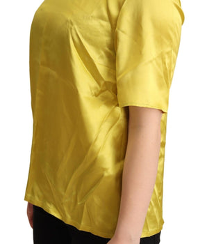 Dolce & Gabbana Yellow Silk Short Sleeve Blouse T-shirt Dolce & Gabbana 