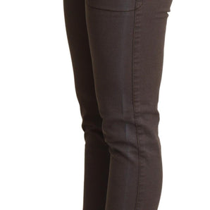 PLEIN SUD Chic Brown Slim-Fit Skinny Jeans