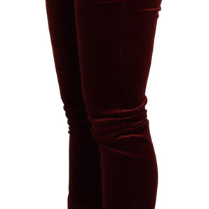 Dolce &amp; Gabbana Exquisite Bordeaux Red Skinny Pants