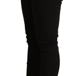 Dolce &amp; Gabbana Elegant Black Mid-Waist Skinny Jeans