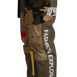 Dolce &amp; Gabbana Chic Multicolor Patched Cargo Pants