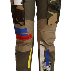 Dolce &amp; Gabbana Chic Multicolor Patched Cargo Pants