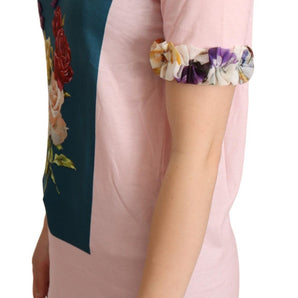 Dolce & Gabbana Elegant Floral Rose Applique T-Shirt