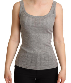 Dolce & Gabbana Gray Cotton Modal Canotta Tank Top T-shirt Dolce & Gabbana 
