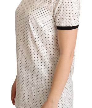 Dolce & Gabbana White Dotted Crewneck Cotton T-shirt Dolce & Gabbana 