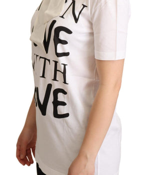 Dolce & Gabbana White Cotton Silk I'm In Love Top T-shirt Dolce & Gabbana 