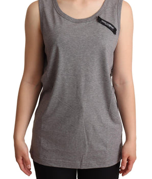 Dolce & Gabbana Gray Sleeveless Round Neck Tank Top T-shirt Dolce & Gabbana 