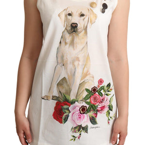 Dolce &amp; Gabbana Chic Canine Floral Sleeveless Tank