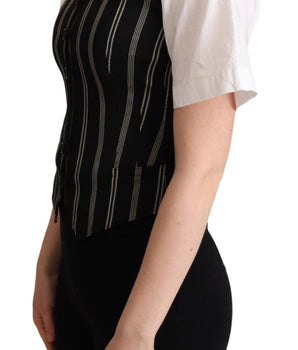 Dolce & Gabbana Chic Black Leopard Print Waistcoat Dolce & Gabbana 