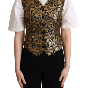 Dolce & Gabbana Elegant Black Jacquard Waistcoat