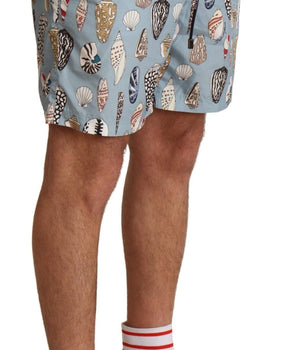 Dolce & Gabbana Elegant Seashell Print Swim Trunks Dolce & Gabbana 