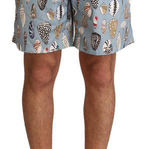 Dolce & Gabbana Elegant Seashell Print Swim Trunks Dolce & Gabbana 