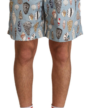 Dolce & Gabbana Elegant Seashell Print Swim Trunks Dolce & Gabbana 