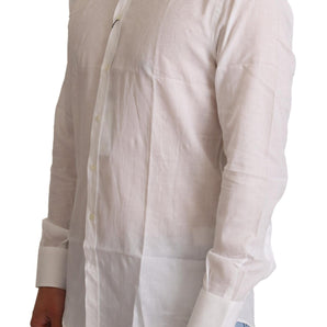 Dolce &amp; Gabbana Elegant White Slim Fit Martini Dress Shirt