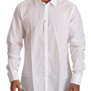 Dolce &amp; Gabbana Elegant White Martini Fit Shirt