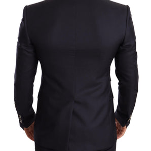 Dolce & Gabbana Elegant Navy Cashmere Silk Blend Blazer