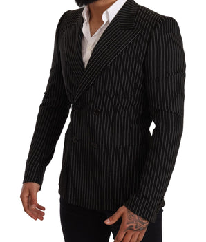 Dolce & Gabbana Elegant Striped Wool Blazer with Silk Lining Dolce & Gabbana 