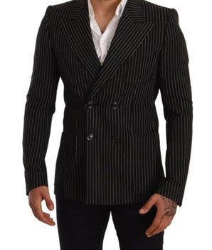 Dolce & Gabbana Elegant Striped Wool Blazer with Silk Lining Dolce & Gabbana 