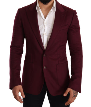 Dolce & Gabbana Elegant Maroon Bordeaux Cashmere Blazer Dolce & Gabbana 
