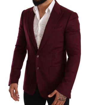 Dolce & Gabbana Elegant Maroon Bordeaux Cashmere Blazer Dolce & Gabbana 