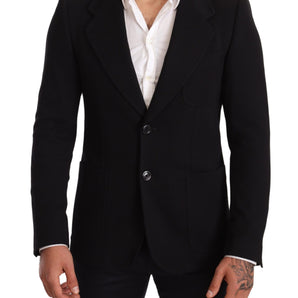 Dolce &amp; Gabbana Elegant Slim Fit Black Cotton Blazer