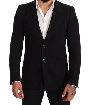 Dolce & Gabbana Elegant Slim Fit Black Cotton Blazer Dolce & Gabbana 