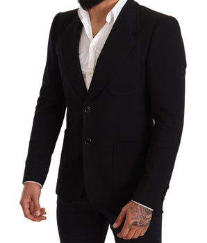Dolce & Gabbana Elegant Slim Fit Black Cotton Blazer Dolce & Gabbana 