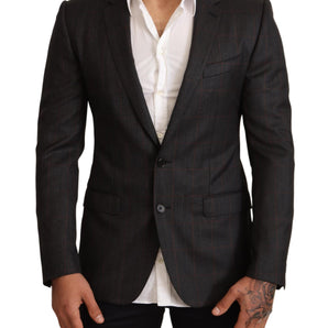 Dolce & Gabbana Elegant Gray Check Martini Blazer