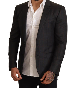 Dolce & Gabbana Elegant Gray Check Martini Blazer Dolce & Gabbana 