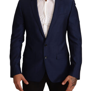 Dolce &amp; Gabbana Navy Blue Virgin Wool Martini Blazer