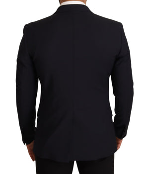Dolce & Gabbana Elegant Dark Blue Wool Blend Martini Suit Dolce & Gabbana 